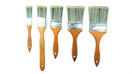 Hollow Polyester Filament Flat Bristle Paint Brush For House Wood Handle