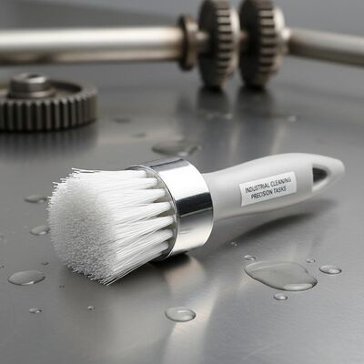 Aluminum Ferrule Synthetic Filament Brush White Bristle Medium Size Ideal for Industrial Cleaning Applications and Precision Tasks